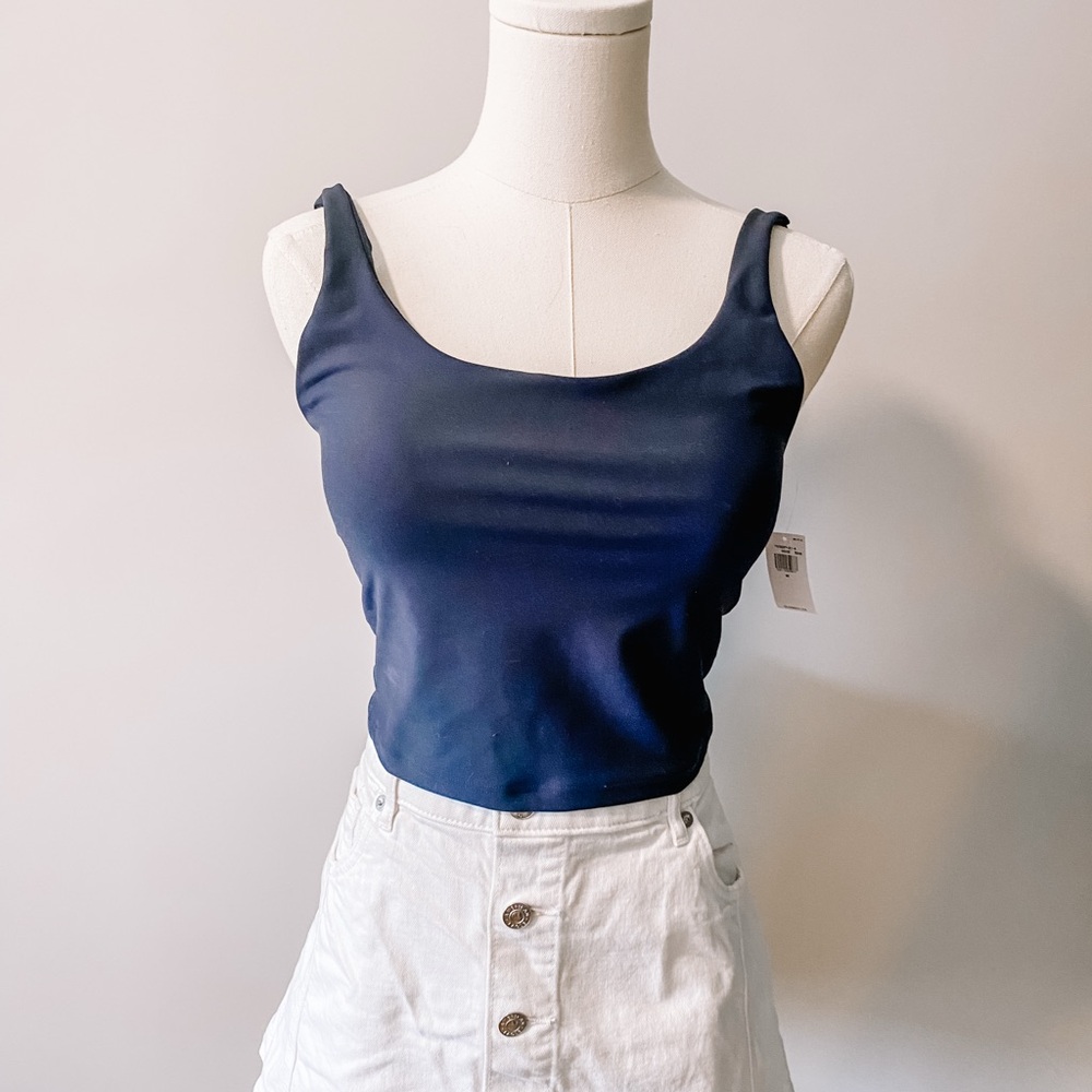 Old Navy Navy Blue Scoop Neck Tank Top